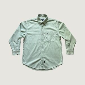 Polo Country Ralph Lauren Mens Sage Green Cotton Twill Button Down Shirt Size M